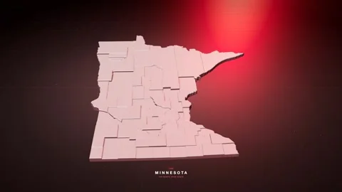 Minnesota USA state map in bold red style Stock Footage 340772649
