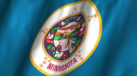 Minnesota Waving Flag Stock Footage 12310924