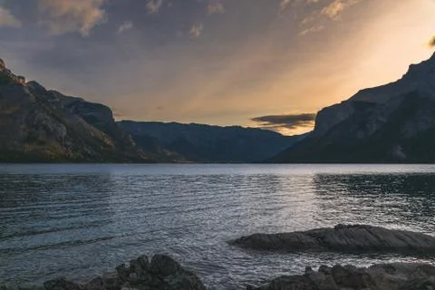 Minnewanka Sunrise Stock Photos