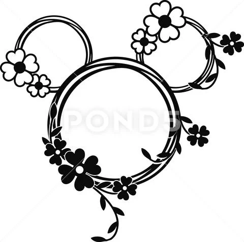 Minnie mouse-Mickey mouse flower garden Stock Illustration