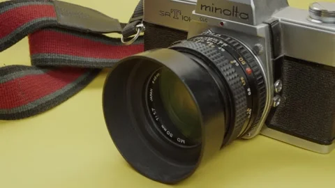 Minolta old camare Stock Footage 130587573