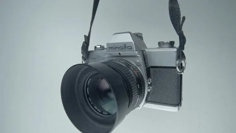 Minolta vintage camera Stock Footage 130589211