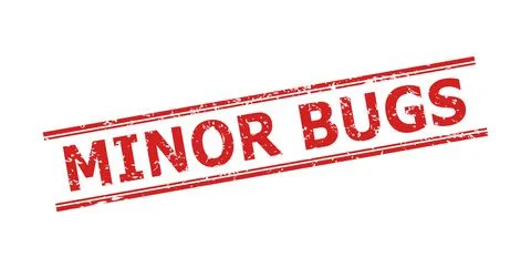 MINOR BUGS Seal with Grunge Texture and Double Parallel Lines Stock Illustration