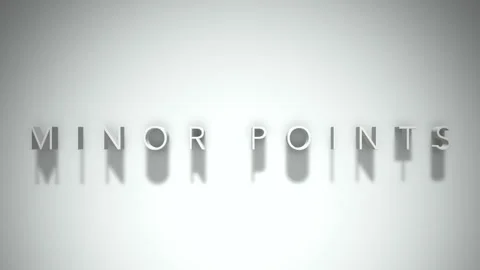 Minor points 3D title animation white text on a white background Stock Footage 299759505