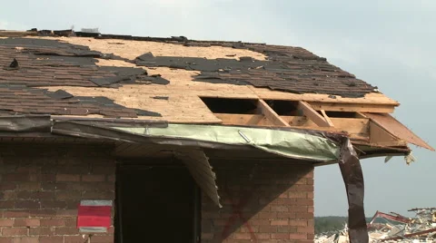 Minor Tornado Damage Stock Footage 54710646