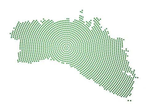 Minorca dotted map. Digital style shape of Minorca. Tech icon of the island.. Stock Illustration