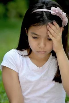 Minority Girl Memory Problems Stock Photos
