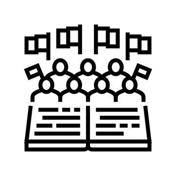 Minority rights line icon vector illustration Stock Illustration