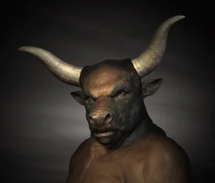 Minotaur Portrait Stock Illustration