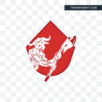 Minotaur vector icon isolated on transparent background, minotaur logo design Stock Illustration