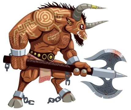 Minotaur on White Stock Illustration