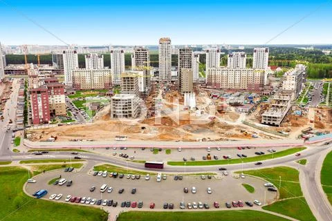 Minsk aerial panoramic view Stock Photos