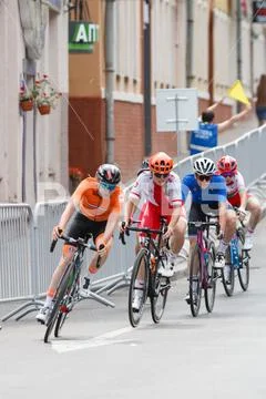 MINSK, BELARUS - 22 June 2019: 2nd European Games Women's cycle road race Stock Photos