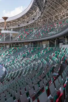 Minsk, Belarus, August 14 2018 - National Olympic Stadium Dinamo is a multi Stock Photos