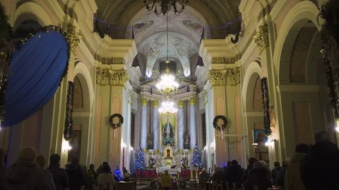 MINSK, BELARUS - DECAMBER 29, 2017: Cathedral of the Holy Name of Mary is a R Video stock 130003752