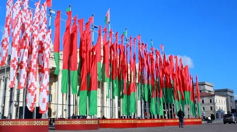 Minsk, Belarus,  flag Stock Footage 55322216
