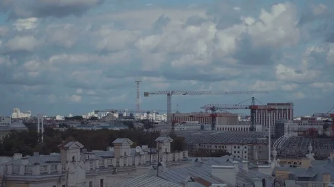 MINSK, BELARUS - MARCH 2017: Two towers on Railway station square known as "City Stock-Footage 80972800