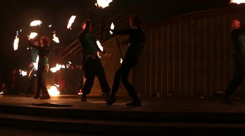 Minsk, Belarus - september 29: fire show Stockbeeldmateriaal 43977154