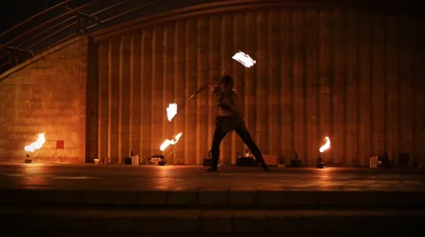 Minsk, Belarus - september 29: fire show Stock-Footage 43982332