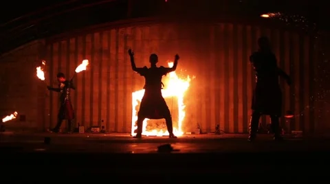 Minsk, Belarus - september 29: fire show Stockbeeldmateriaal 44352353