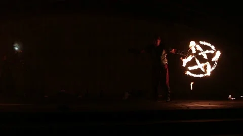 Minsk, Belarus - september 29: fire show Видео 44352386