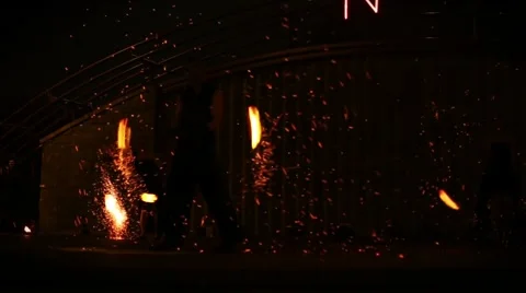 Minsk, Belarus - september 29: fire show Stockbeeldmateriaal 45170951