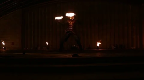 Minsk, Belarus - september 29: fire show Видео 61483656