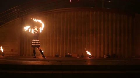Minsk, Belarus - september 29: fire show 動画素材 61483824