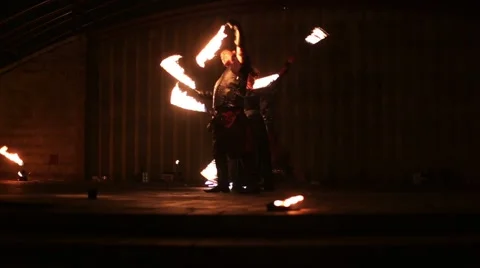 Minsk, Belarus - september 29: fire show Stockbeeldmateriaal 61484003