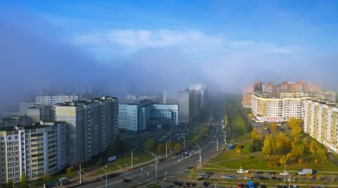 Minsk Low clouds Day timelapse 4K Stock Footage 58788034