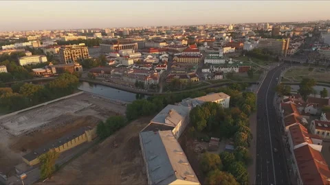 Minsk in sunset time, Belarus Stock Footage 92447347