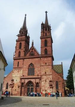 Minster Cathedral in Basel. Stock Photos
