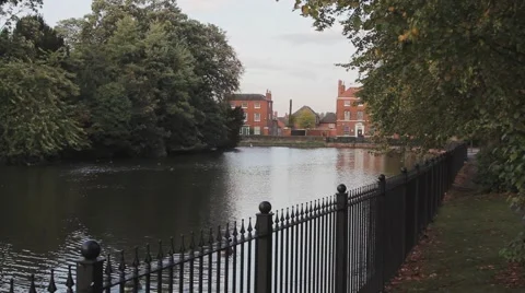 Minster Pool Lichfield Town Centre Fence Streching into the Distance 動画素材 42528747