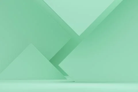 Mint abstract sharp corners background. 3d rendering Stock Illustration