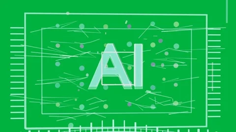 Mint AI mark appearing triggers frames drawing particles animating emphasizing Stock Footage 335780760