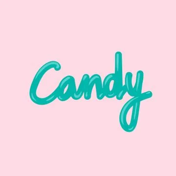 Mint and caramel lettering. Vector Sweet candy lettering Candy. Illustration for Stock Illustration