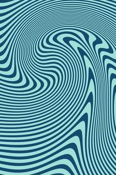 A mint and navy abstract pattern displays tightly spaced curved lines sweep.. Stock Illustration