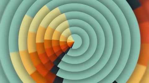 Mint and Orange Concentric Rings Motion Background Stock Footage 346628359