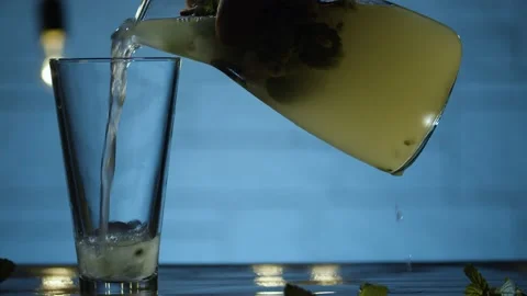 Mint and passion fruit drink Stock Footage 143097362