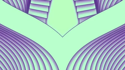 Mint and Purple 3D Symmetrical Chevron Wave Loop Stock Footage 340510407