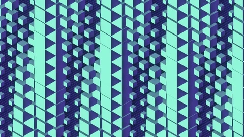 Mint and Purple Vertical Isometric Cubes Seamless Loop Stock-Footage 347125280