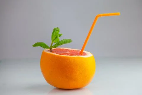 Mint and straw orange 002 Stock Photos