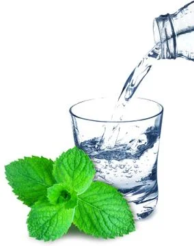 Mint and water Stock Photos