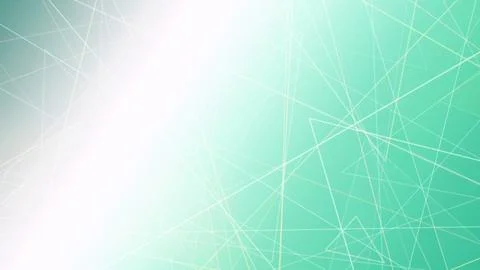 Mint blue abstract background with crisp wireframe triangles and a luminous.. Illustrazione stock