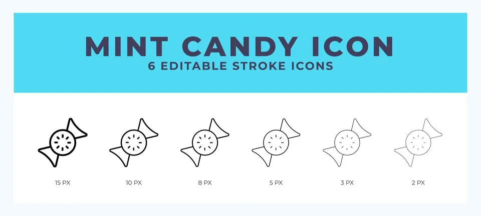 Mint candy icon with editable stroke. Outline icon vector illustration. Stock Illustration