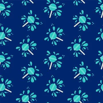 Mint caramel background. Pattern of Candy on a stick in a circle of splashes 스톡 일러스트