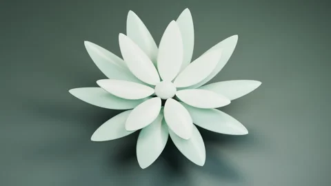 Mint Ceramic Petals Opening in a Layered Lotus Pattern 库存影片 347930445