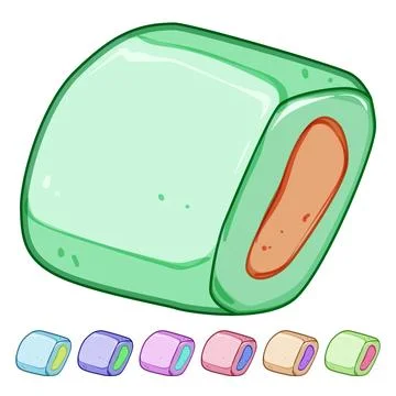 Mint chewing gum cartoon vector graphic Stock Illustration
