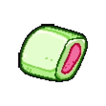 Mint chewing gum pixel art vector illustration Stock Illustration