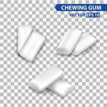 Mint chewing gum set for ads and package element, isolated transparent Stock Illustration